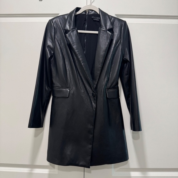 Alice + Olivia Black Faux Leather Jumpsuit - Picture 5 of 8